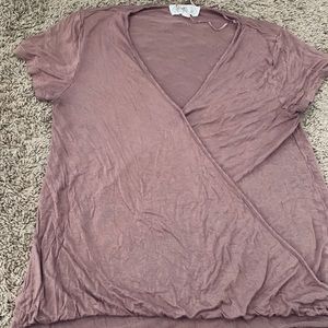 Pink cross over shirt